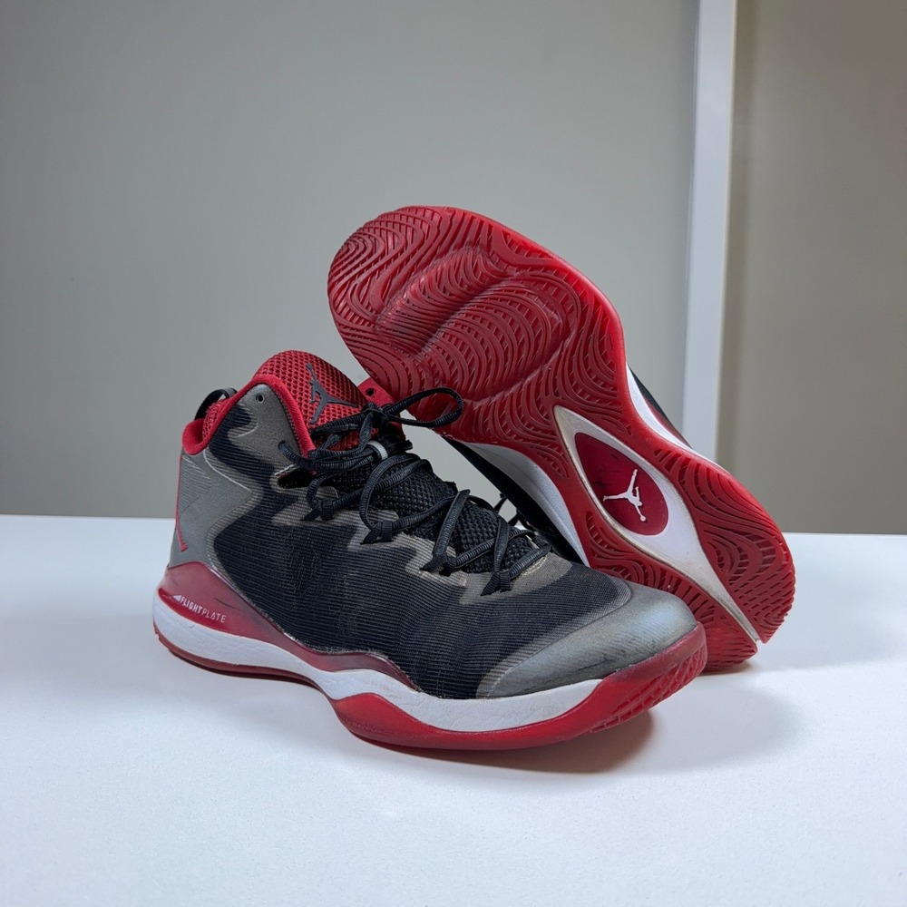 Jordan Super.Fly 3 Basketball Shoes Mens 10.5 Black Red 718154-005 Flight Plate